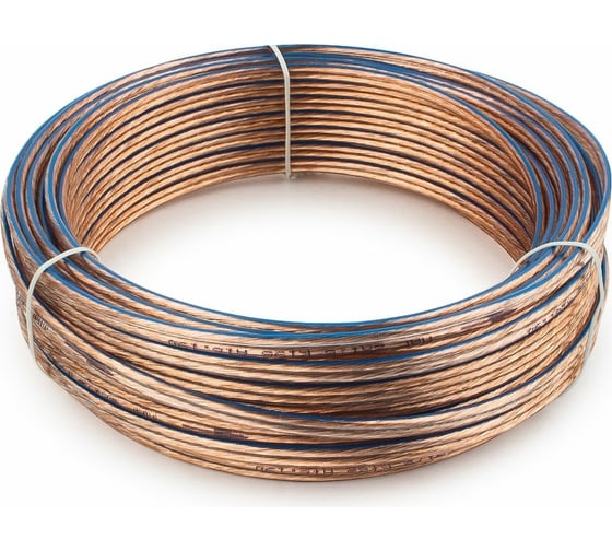 Изображение товара Прозрачный акустический кабель Cablexpert, 2x1.5мм2, медь, 100м, с син.пол., на катушке, CC-TC2*1,5-100M