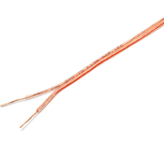 Изображение товара Прозрачный акустический кабель Cablexpert, 2x0.75мм2, медь, 50м, с красн.пол., на катушке, CC-TC2x0,75-50M