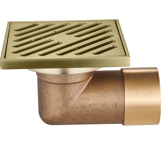 Изображение товара Трап для душа RAGLO 10x10 см, золотой сатин R606.10.03