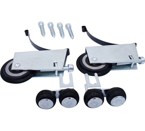 Изображение товара Ролики/колеса в комплекте Mebax Асимметрия 4+ класс для шкафа-купе с саморезом 6мм под трек 37,5мм, 00-00000611