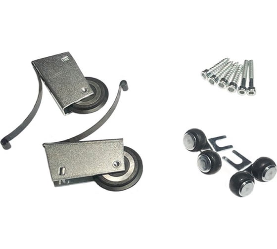 Изображение товара Ролики/колеса в комплекте Mebax Симметрия 4+ класс для шкафа-купе с саморезом 6мм под трек 37,5мм, 00-00000639