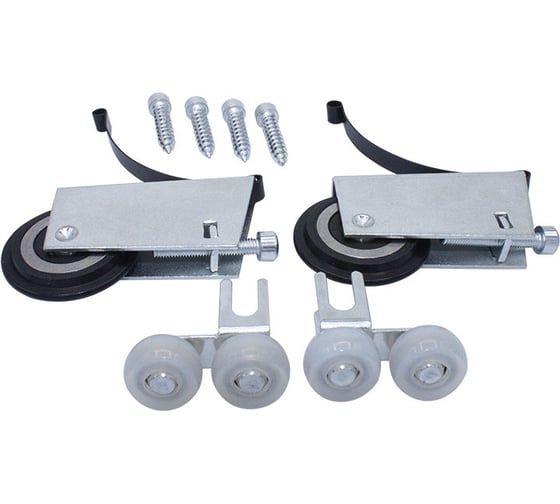 Изображение товара Ролики/колеса в комплекте Mebax Асимметрия 4-ый класс для шкафа-купе с саморезом 6мм под трек 37,5мм, 00-00000610