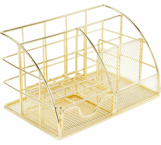 Изображение товара Органайзер для косметики и мелочей металлический ОФИСМАГ 5 секций, MONTE VITA, 140x220x127 мм, золото, 272477