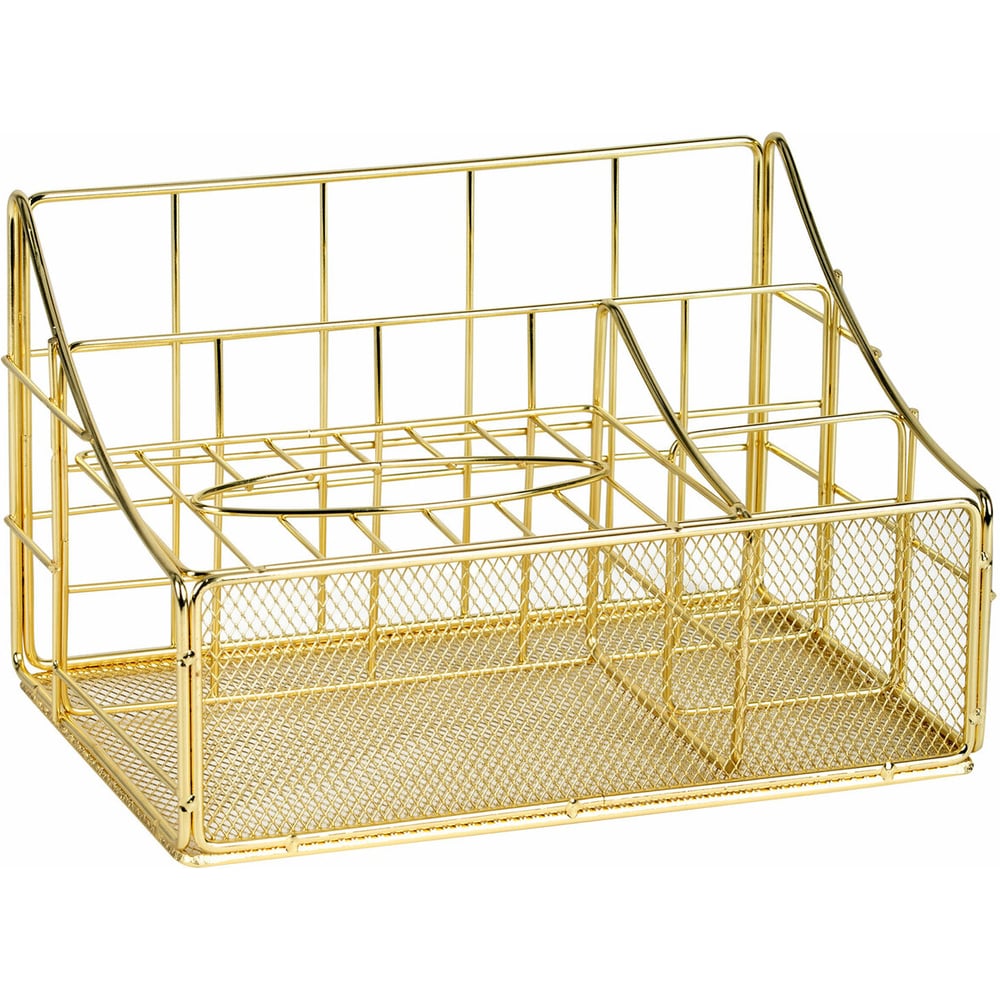 Изображение товара Органайзер для косметики и мелочей металлический ОФИСМАГ 4 секции, MONTE VITA, 160x240x150 мм, золото, 272479