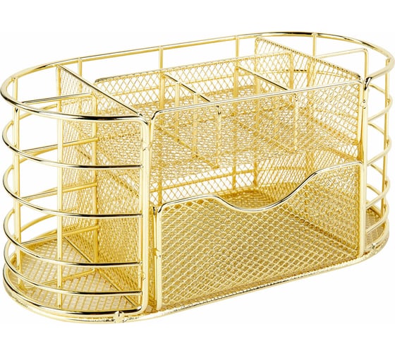 Изображение товара Органайзер для косметики и мелочей металлический ОФИСМАГ 9 секций, MONTE VITA, 105x218x110 мм, золото, 272475