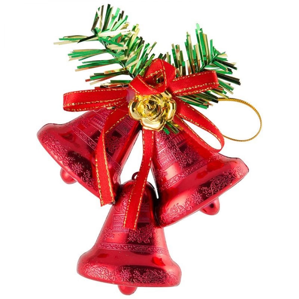 Новогоднее украшение Волшебная страна колокольчик брелок белла 6 х 4 см красный