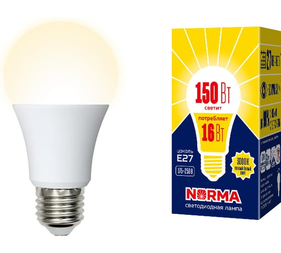 Изображение товара Светодиодная лампа Volpe LED-A60-16W/WW/E27/FR/NR Набор из 10штук UL-00012500