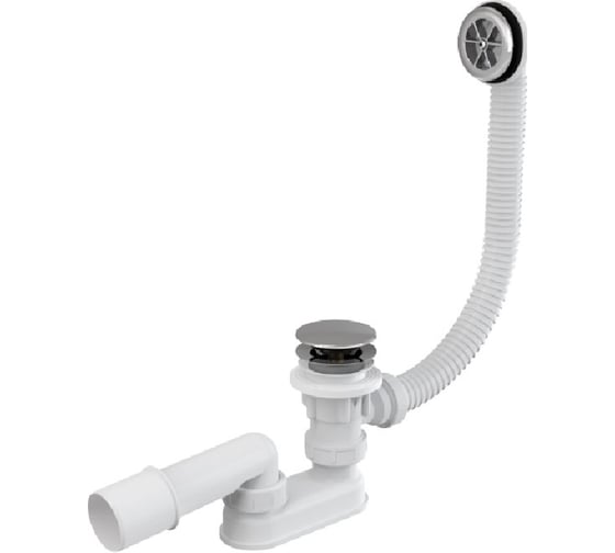 Изображение товара Сифон для ванны Alcadrain A505CRM комплект click/clack, хромированный, пластик/пластик 00022237 00022237