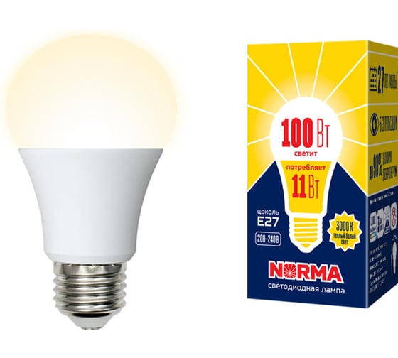 Изображение товара Светодиодная лампа Volpe LED-A60-11W/WW/E27/FR/NR Набор из 10штук 2 UL-00012551