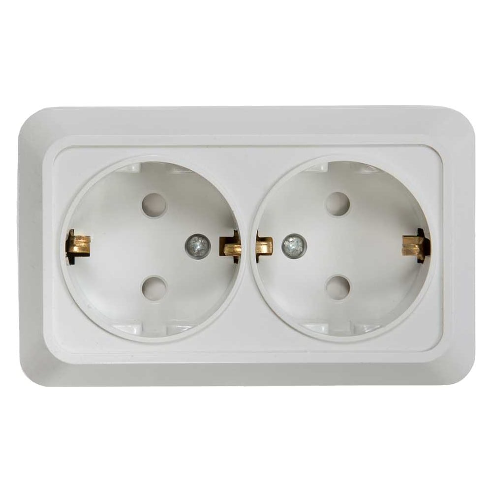 Изображение товара Розетка двойная накладная IN HOME с заземлением со шторкой BOLLETO белая 7128x4690612000961