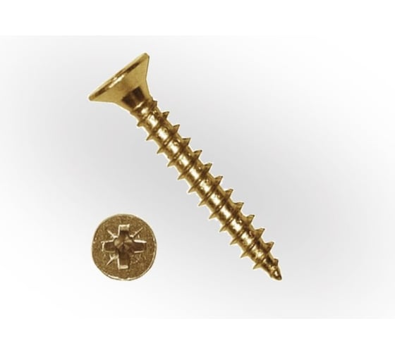 Изображение товара Саморез по дереву ЖЕСТЬ желтый цинк, 3,5x25, 1000 шт., контейнер УТ-00002816