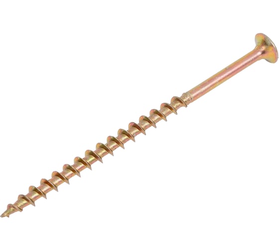 Изображение товара Саморез по дереву ЖЕСТЬ желтый цинк, 4,2x75, 100 шт., контейнер УТ-00009700