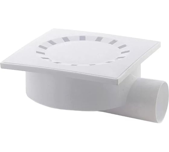 Изображение товара Горизонтальный трап RTP с сухим затвором с поплавком, белый D 50 мм, 150х150 36578