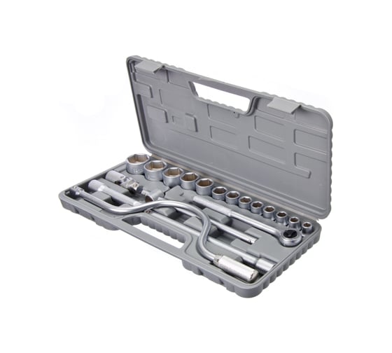 Изображение товара Набор головок ЕРМАК 19 предметов 10-32мм с карданным шарниром 1/2 736-566