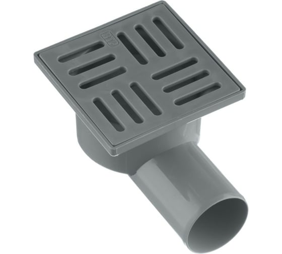 Изображение товара Горизонтальный трап RTP с сухим затвором с поплавком серый D 50 мм, 100х100 мм 36579