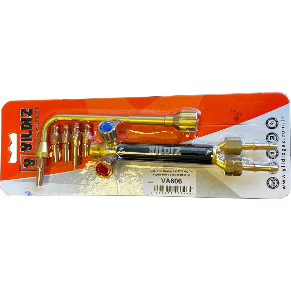 Изображение товара Профессиональная пропановая сварочная горелка YILDIZ VA606 комплект с 5 наконечников