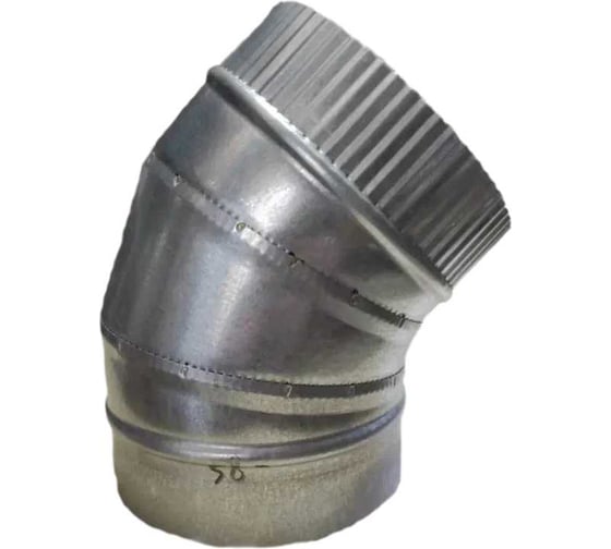 Изображение товара Отвод для круглых воздуховодов 135 мм, 45 градусов, оцинкованная сталь ООО Вентмаркет OTV45x135