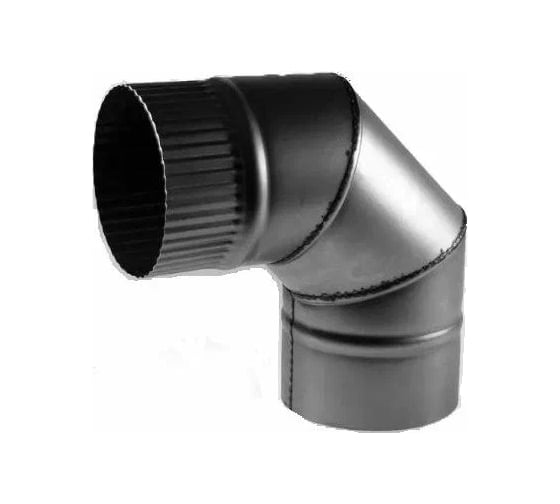Изображение товара Отвод для круглых воздуховодов 90 мм, 90 градусов, оцинкованная сталь ООО Вентмаркет OTV90x90
