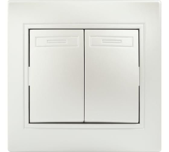 Изображение товара Переключатель Intro Plano 110706 двухклавишный, 10А250В, IP20, СУ, перламутр Б0053811