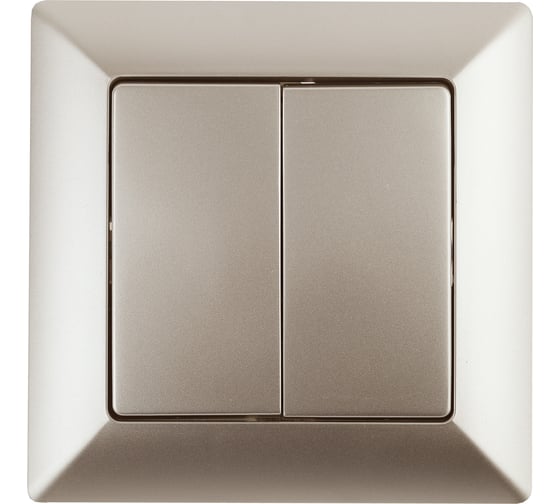 Изображение товара Переключатель Intro Solo 410704 двухклавишный, 10А250В, IP20, СУ, шампань Б0053612