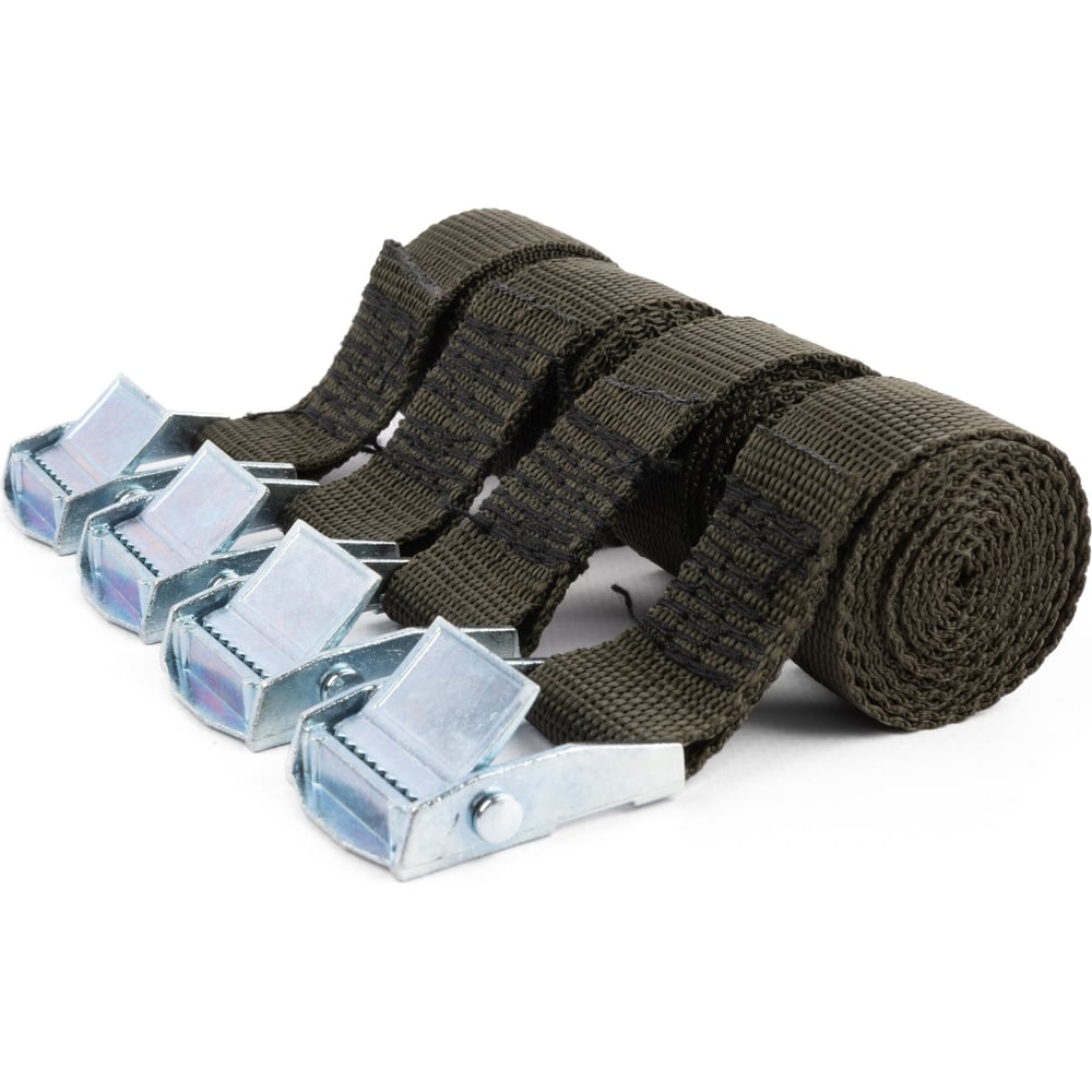 Изображение товара Стяжной ремень для крепления груза TopAuto 4 шт 250 кг 5 м ширина 25 мм c пряжкой-фиксатором