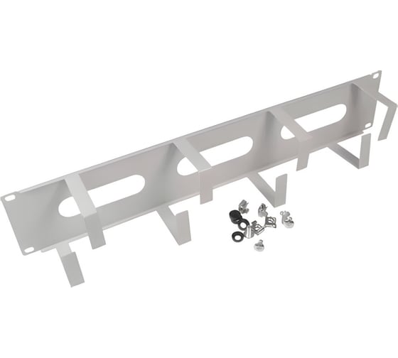 Изображение товара Кабельный органайзер 19 2U, 5 колец, метал. цвет серый (RAL 7035) SYSMATRIX SA 0220.7000