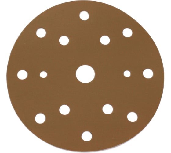Изображение товара Шлифовальный круг В312TV 150 мм, на липучке, 15 отверстий, золотистый, Р600 R2R 2020-44318