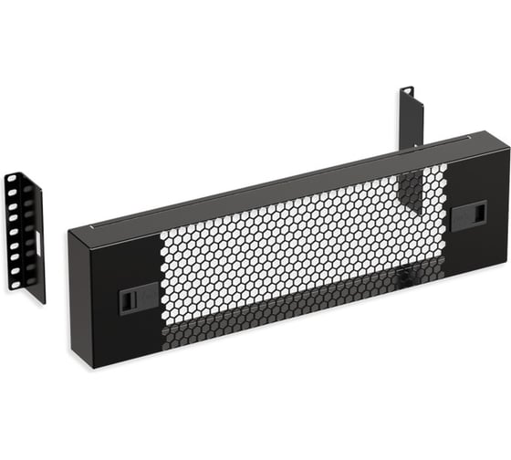 Изображение товара Защитный экран SYSMATRIX 3U, перфорированный 19 дюймов, черный RAL 9004 PS 0300.9000