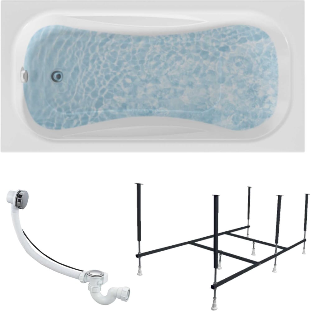 Изображение товара Акриловая ванна 1Marka CLASSIC 140x70 см с каркасом и шторкой