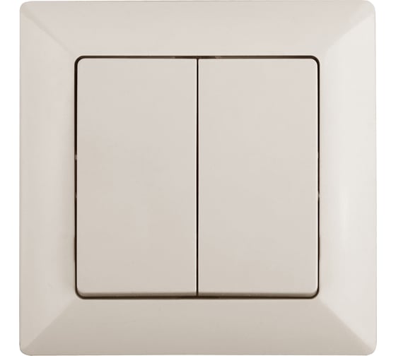 Изображение товара Переключатель Intro Solo 410702 двухклавишный 10А250В, IP20, СУ, слоновая кость Б0053610