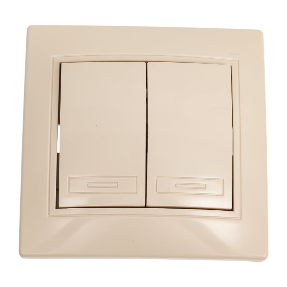 Изображение товара Переключатель Intro Plano 110702 двухклавишный IP20 10А слоновая кость