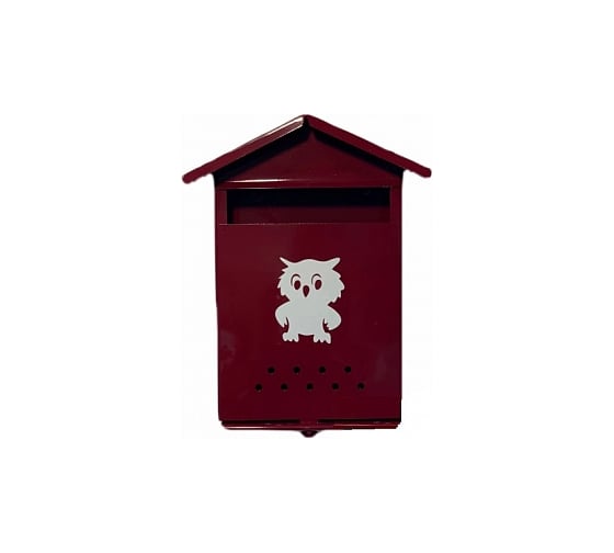 Изображение товара Почтовый ящик ООО Агростройлидер "домик", порошковое покрытие, с замком защелка, толщина металла 0,5 мм, цвет вишневый, зеленый, серый, черный САД-22.41