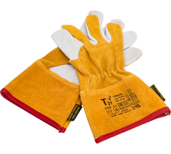 Изображение товара Перчатки краги 2Hands Siberia Т31-11-ru овечья кожа/спилок КРС/швы Kevlar размер 8,5 Siberia