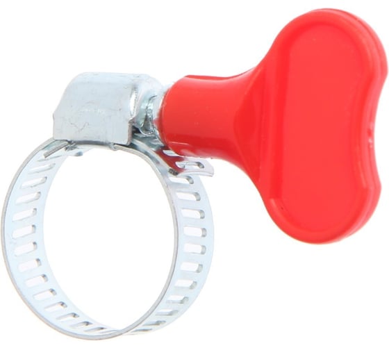 Изображение товара Хомут червячный с барашком сквозная просечка GRIALE 10 штук (диаметр 13-23 мм, ширина 8 мм) GR7506310