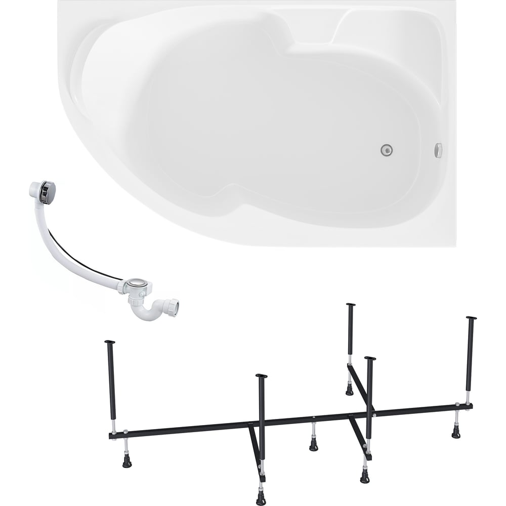 Изображение товара Асимметричная акриловая ванна 1Marka DIANA 160x100 см