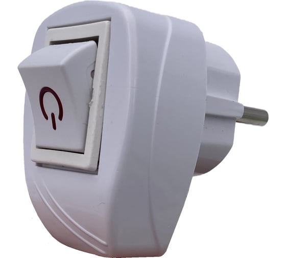 Изображение товара Вилка с включателем FAR с заземлением белый F131