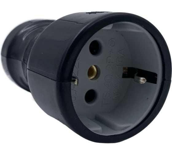 Изображение товара Гнездо штепсельное FAR с заземлением черный F159