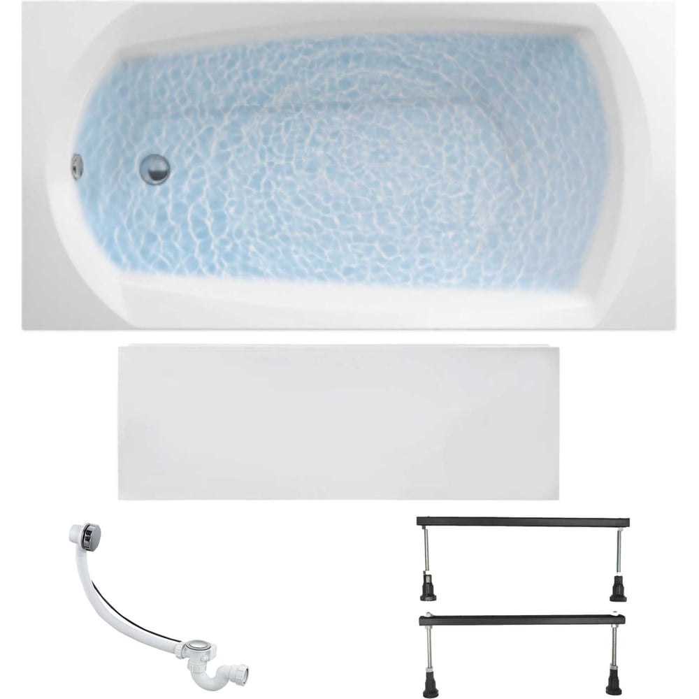 Изображение товара Ванна акриловая 1Marka ELEGANCE 160x70 см с панелью и ножками