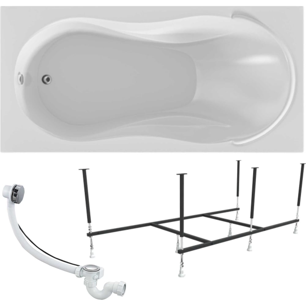 Изображение товара Акриловая ванна 1Marka ENNA 170x75 см, прямоугольная, с каркасом Изображение товара Акриловая ванна 1Marka ENNA 170x75 см, прямоугольная, с каркасом