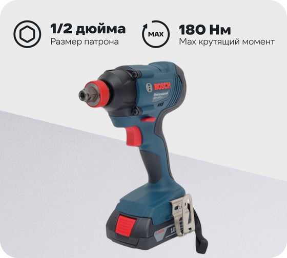 Изображение товара Аккумуляторный гайковерт Bosch GDX 180-LI, 2x2.0 Ач 06019G5223