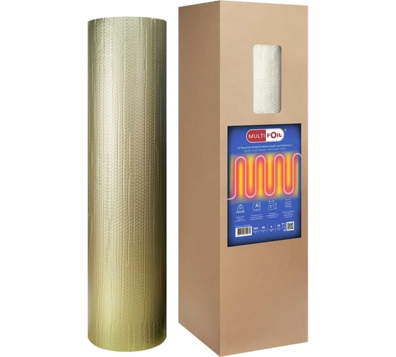 Изображение товара Отражающая изоляция подложка для теплого пола Multifoil 4мм, рулон 18 м2 21004