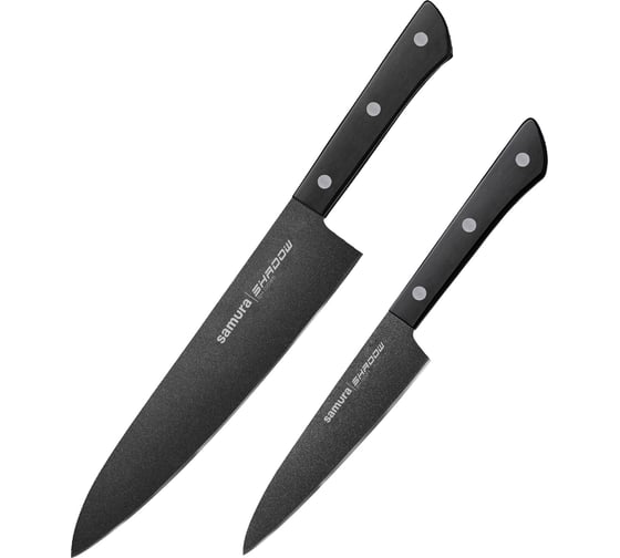 Изображение товара Набор из 2 ножей Samura SHADOW с покрытием Black-coating (21, 85), AUS-8, ABS пластик SH-0210/K