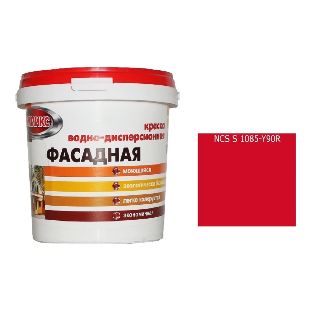 Изображение товара Краска водно-дисперсионная для наружных работ Эммикс моющаяся S 1085 Y 90 R ведро 4,5 л