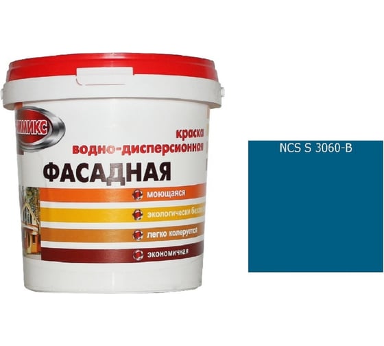 Изображение товара Краска водно-дисперсионная для наружных работ Эммикс моющаяся S 3060 B ведро 4.5 л 4690417120505