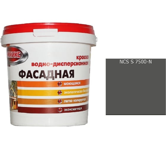 Изображение товара Краска водно-дисперсионная для наружных работ Эммикс моющаяся S 7500 N ведро 9 л 4690417120369