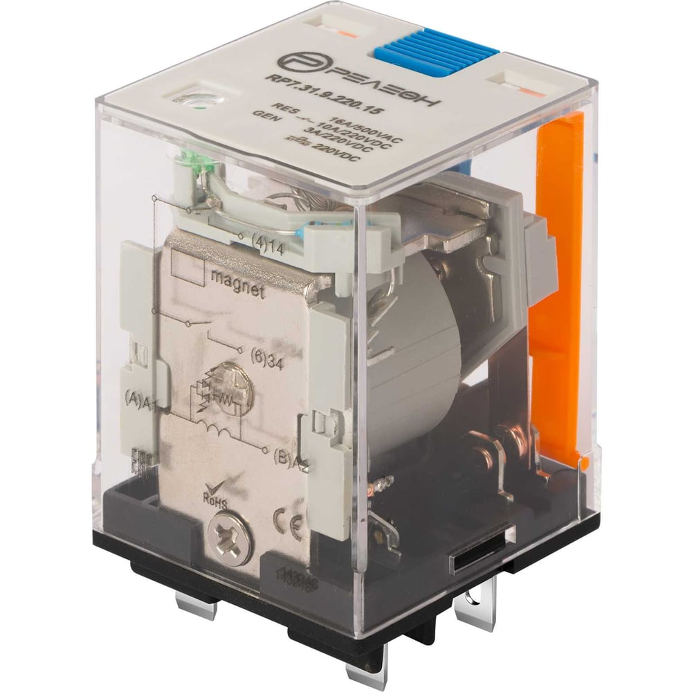 Изображение товара Силовое реле Релеон с магнитным гашением дуги, 16А, 220В DC, IP54