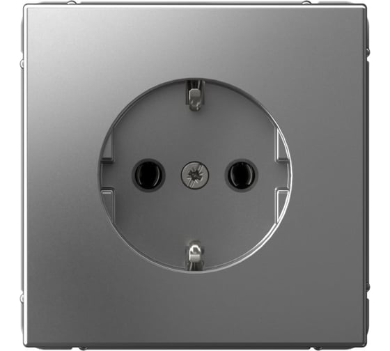 Изображение товара Розетка Systeme Electric ArtGallery Сталь с заземлением, 16А, механизм GAL000943