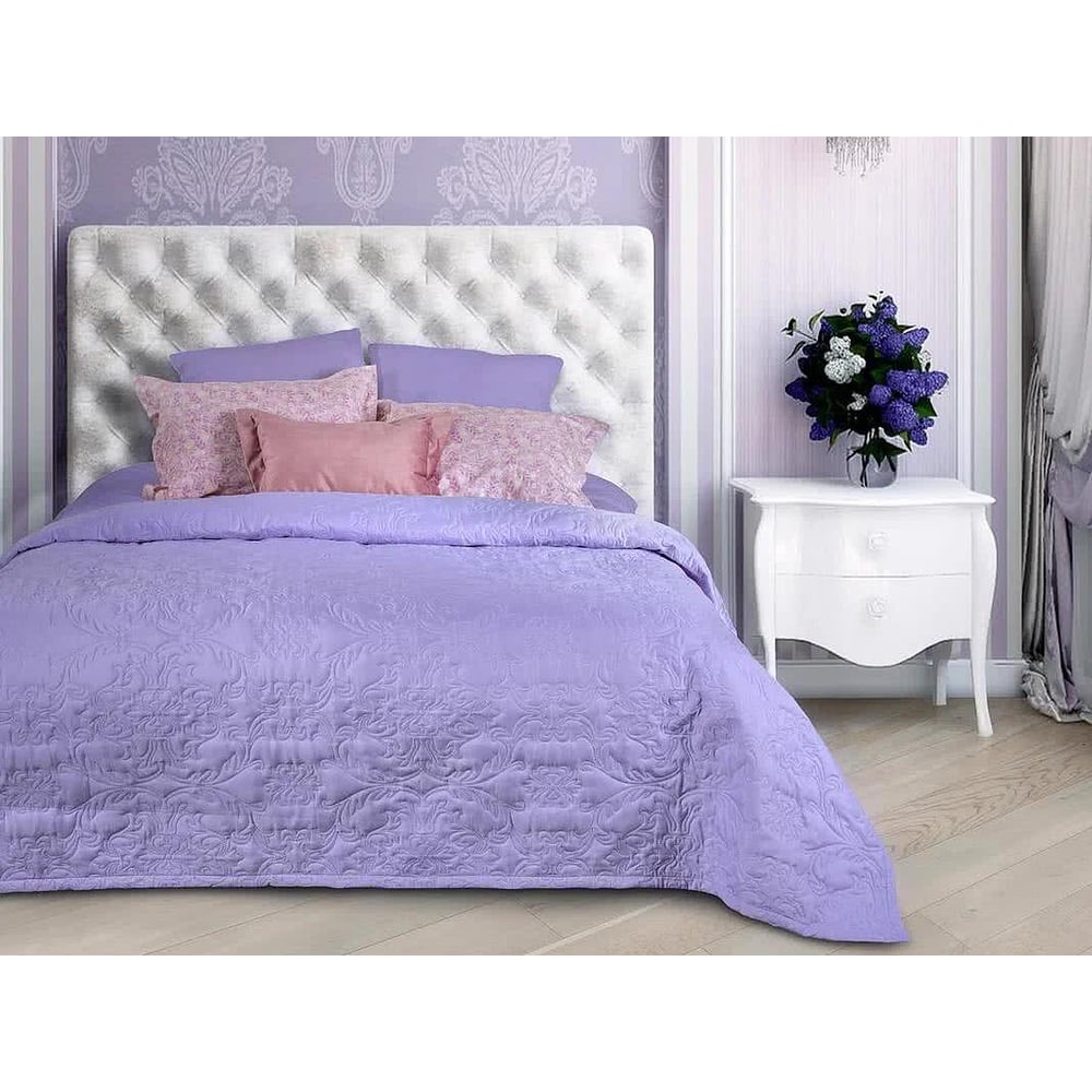Изображение товара Покрывало Primavelle Arti 210x230 см Вензель лиловый стильное и практичное