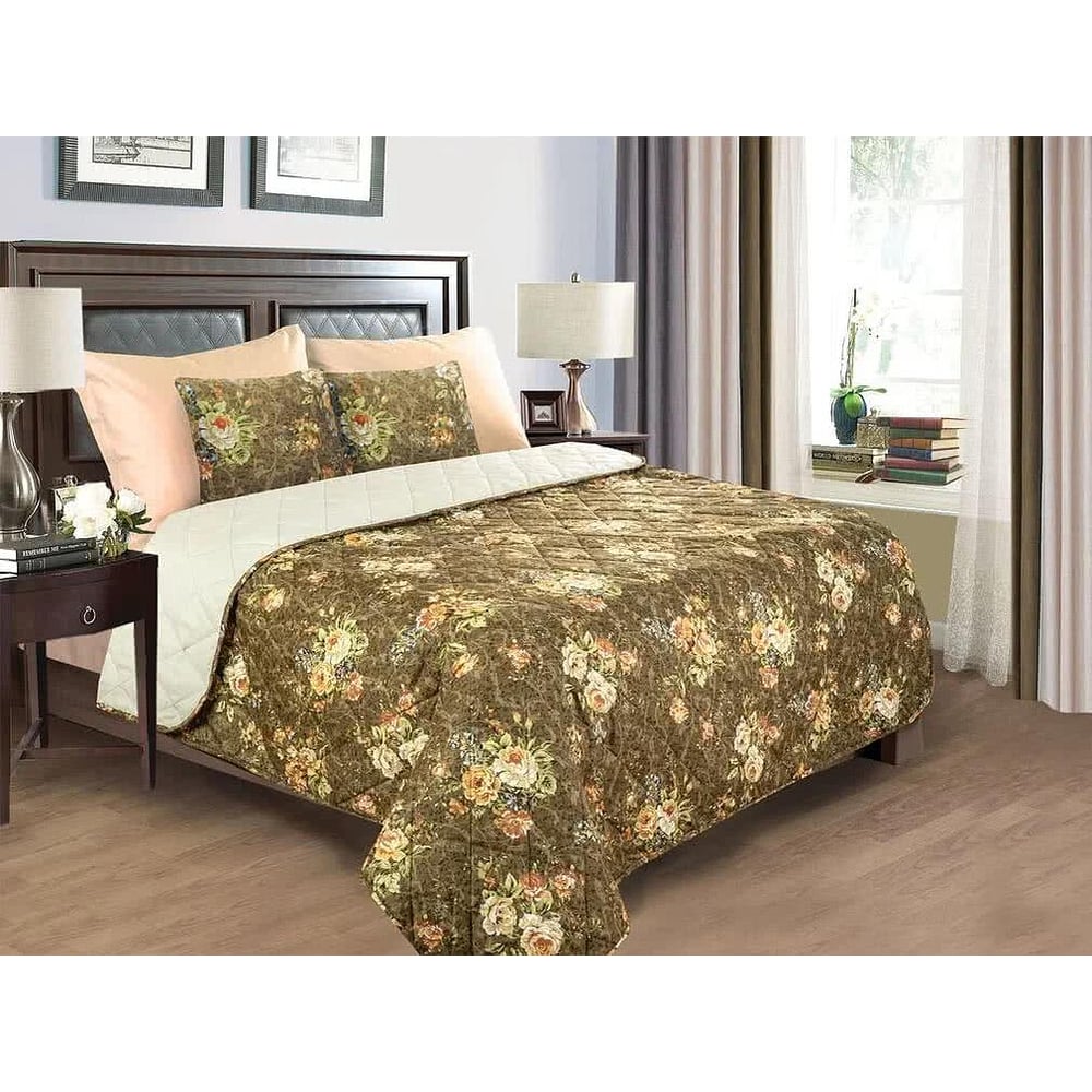 Изображение товара Покрывало Primavelle Aviano 140x200 см, розы, коричневое, бренд Primavelle