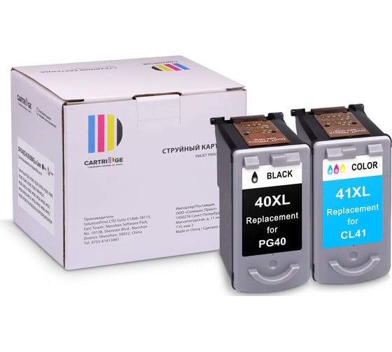 Изображение товара Набор картриджей SP PG-40/CL-41 (0615B043) для Canon, цветной и черный Solution print 346111